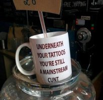 Под твоими татуировками ты все еще остаешься обычной п#здой""