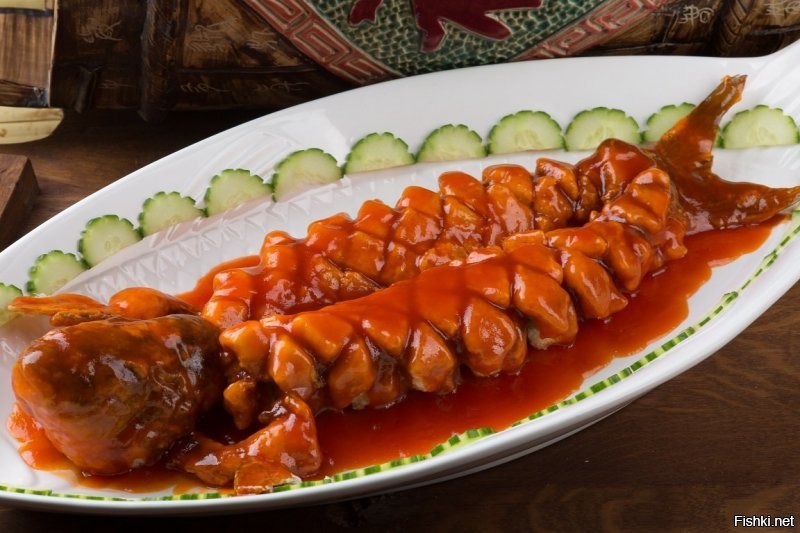 Ага, по китайски в кисло-сладком соусе.