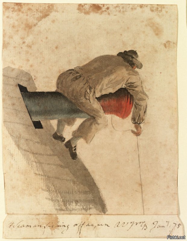 Не ловили моряки рыбу... 
Картинки 1775 года, если что: