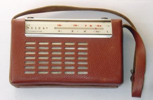 Дома была Selga. С аккумулятором и зарядным устройством, как на фото. Чехол был кожаный, коричневый, как на втором фото. А сам приёмник был как на 3-м и 4-м фото. 
Правда, на моей памяти она уже была нерабочей. Пытался реанимировать, но в силу малых лет попытка успехом не увенчалась.