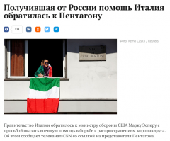 Отправка помощи Италии