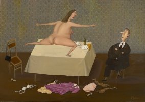 Что ж ты, милый мой, не весел, 
Гениталию повесил...