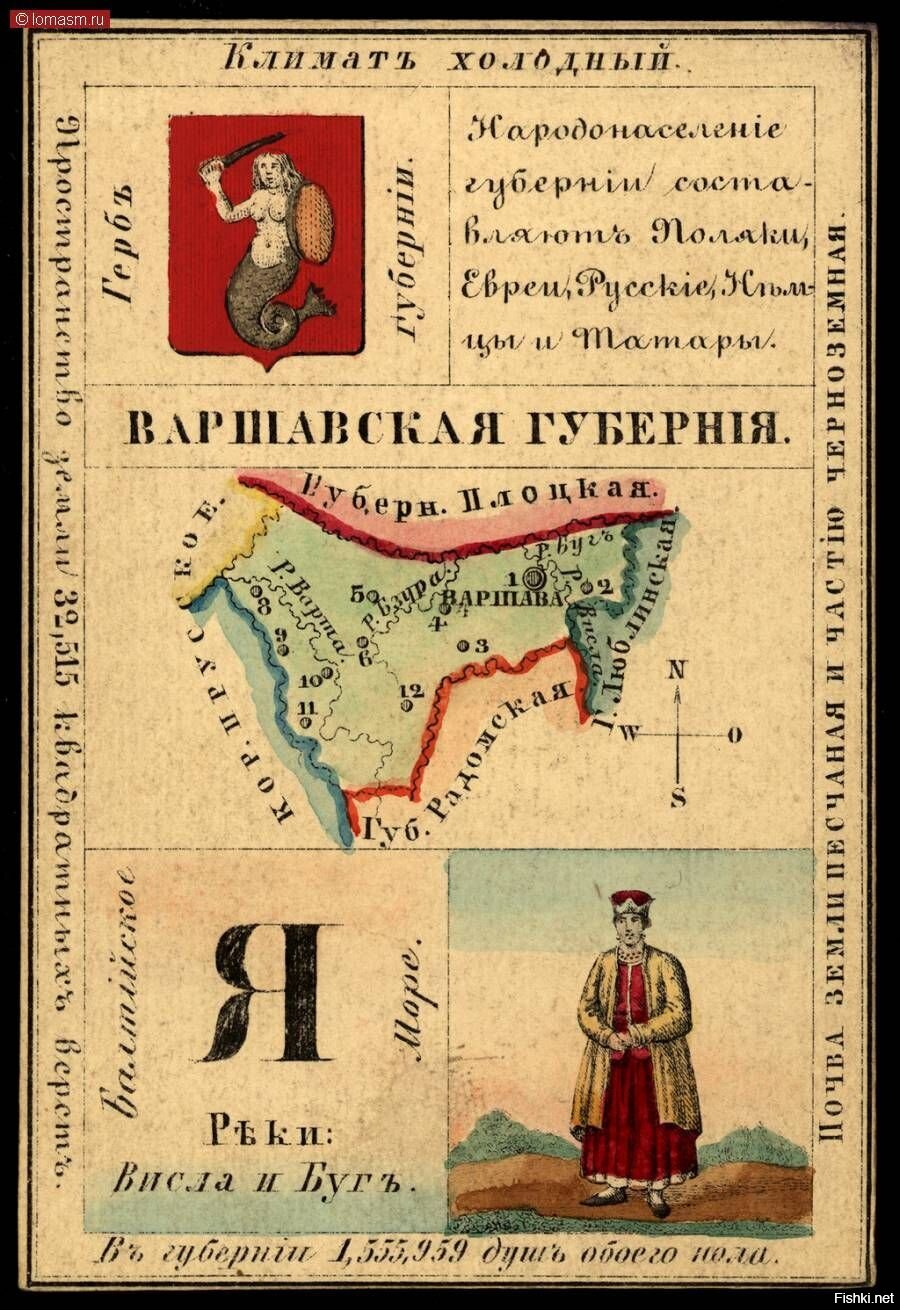 Варшавская губерния карта