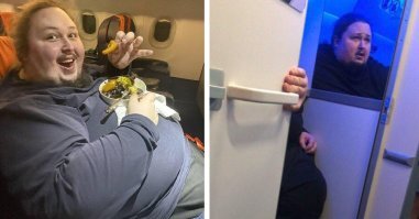 Сын Никаса Сафронова застрял в туалете самолёта.