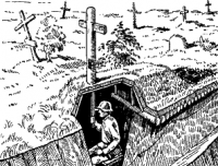 "Наблюдательный пункт в одном из зданий."
---
А-а-а!!!  Ржал в голос. Это место дежурного по общежитию или, если речь идёт про армию, наряда по казарме.

Вот пример наблюдательного пункта:


Или вот: