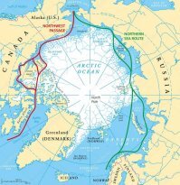 Есть несколько морских путей из Азии в Европу. Самые короткие это через Северный полюс. Один из них контролирует Россия и проводит торговые суда благодаря ледоколам.
США и Канада не могут через свой путь. Ледоколов нема.
Да они собственно и не особо парились по этому поводу т.к. они контролировали Суэцкий и Панамский канал.
У России есть ледокольный флот значит она может дешевле и быстрее и безопаснее доставить грузы из Азии в Европу.
А это значит что Суэцкий канал и Панамский теряет свою актуальность.