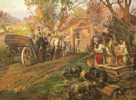 интересно, при чем тут Пушкин и чувашская деревня? /в картине чувашки изображены/. Пушкин не мог владеть чувашской деревней ибо они не были крепостными.