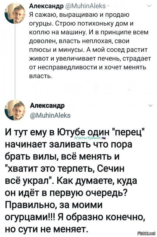 Всё правильно сказал...
Революция ничем не отличается от финансовой пирамиды, профит получает тот, кто её замутил, а не те, которые "выращивают огурцы"...
