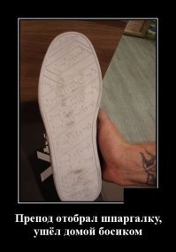 Образ шпаргалки в демотиваторах