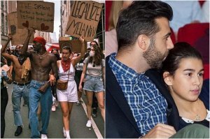 Ченрильницы уже работают. На фото приемная дочь Урганта со своим нигером-трахалем. Обратите внимание на текст на плакате нигера=)

п.с.: зато русские имеют полное право называть нигеров и черножопыми, и как угодно - у русских у самих за спиной годы крепостного права, и русские негров в рабство не брали. А в Америках маразм крепчает: чернокожие полицаи тоже встают перед такими же черными на колени. Вопрос - за что? За полицейский произвол? Тогда не понятно, какого хера не ползают на коленях нигеры за ту же убитую негром-полицейским белокожую австралийку (которая, в отличии от удушенного негра, закон вообще ни разу в жизни не нарушала).  И давайте вспомним, что и в нашей стране есть черная оборзевшая гопота, стреляющая на ходу из машин и орущая на красной площади под лезгинку о том, что вырежет всех русских. Я не расистка, но я за то, чтобы убрать из нашей страны всех, кто не уважает русских и призывает их бить\резать\грабить\насиловать. Скажите еще что нет таких...