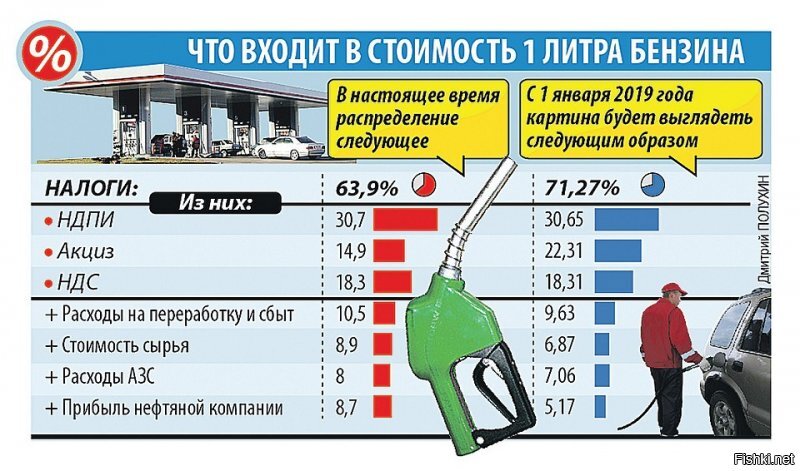 Вот немного устаревшая инфа по цене на бензин.
Обратите внимания на то как меняются разные статьи доходов.