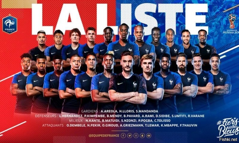 Сравните с Францией 2018
Всего 5 белых французов из 23: Йорис, Павар, Гризман, Жиру, Товэн.