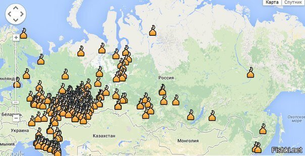 Карта церквей в россии