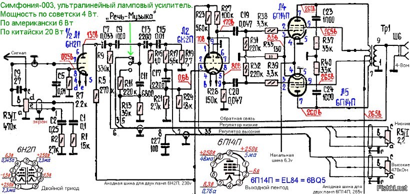 Схема радиолы симфония ламповая