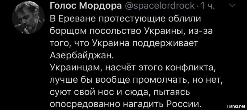 Протестующие облили борщом посольство Украины в Армении