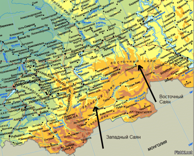 Карта россии алтайские горы