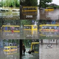Как долго тонул этот автобус. К 2020 году всё-таки утонул, толь лишь велик сумели спасти. Николаев - страшный город. Там тонут не только автобусы, но и авианосцы с ракетными крейсерами... жуткий город, жуткий...