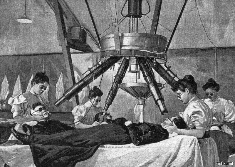 Лечение электрическим светом в институте проф. Финзена в Копенгагене. 1901 год