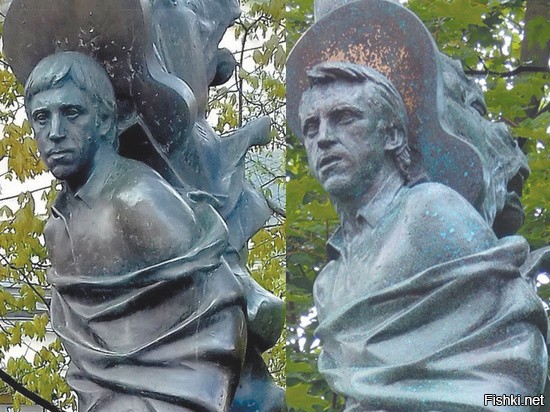 Памятник на могиле Высоцкого на Ваганьковском кладбище заменили на новый к 40-летию смерти. Теперь у Высоцкого голова с новыми скулами, причёской и приоткрытым ртом. Черты лица ещё меньше стали похожи на живого поэта и вызывают странные ощущения. Как будто памятник какому-то пионеру-герою... Никита не устаёт эксплуатировать образ папы. 9 лет назад выставил его в кино наркоманом с обезьяней мордой. Теперь памятник решил причесать...
Мне такое не мнилось, не снилось,
И считал я, что мне не грозило,
Оказаться всех мёртвых мертвей,
Но поверхность на слепке лоснилась,
И могильною скукой сквозило,
Из беззубой улыбки моей...
(с)Высоцкий