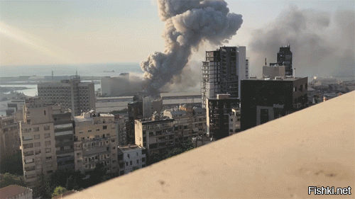 Взрыв в бейруте, вид с высотки