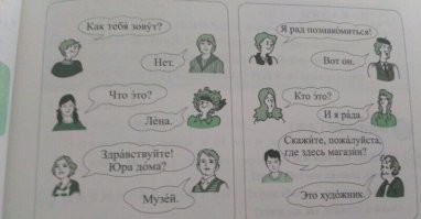 нет никакого разрыва шаблона 
здесь нужно понять кто что спрашивает и кто кому отвечает 
это стандартные картинки для изучения иностранного языка
когда изучаешь ,то довольно интересно разбирать эти картинки