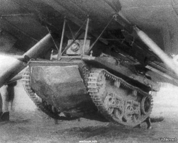 Интересно, почему нельзя было разместить нормальную фотографию "летающего танка" а не дурацкую картинку БТ-2 с крыльями?

И ещё один "летающий танк":