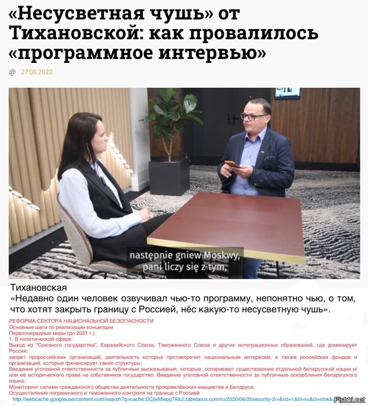 Кому интересно, почитать полностью реформу литовской домработницы. Говорят, что она нихрена не понимает в политике. А программка написана с вумыслом! Кремль аХрессор, Европа нам поможе, кино только из Латвии, Литвы, Польши и Усраины. Герой Касруля Калиновски - чистохровный Беларусиц.  
Ссылка: