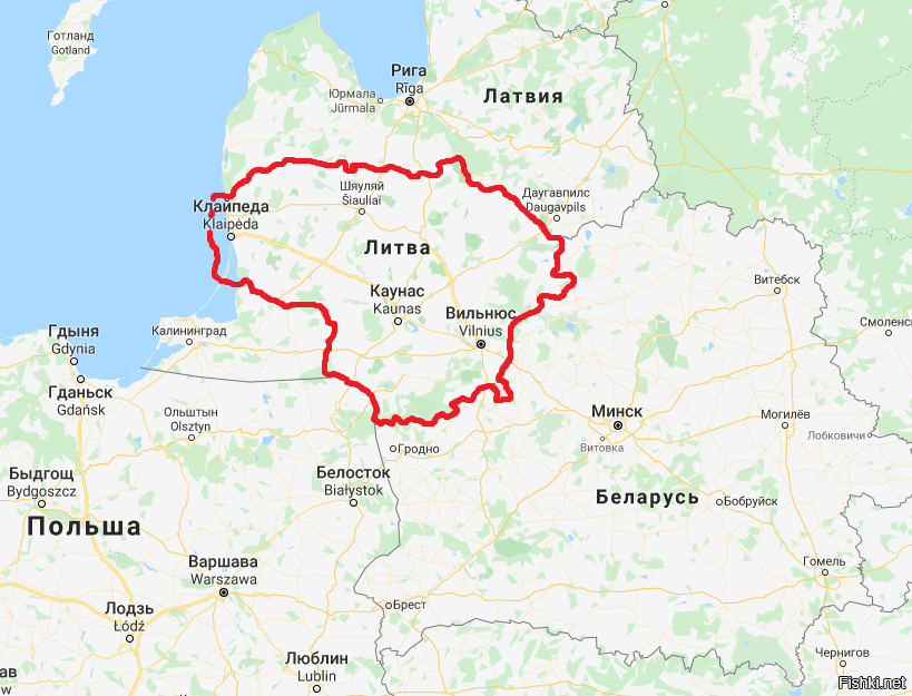 Карта прибалтики и калининградской области политическая