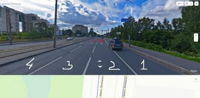 Уверены ?  На рисунке 4 полосы, 3 будет только за стрелочкой красной