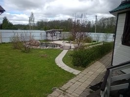 "Залейте бетоном. Или асфальтом" 

Х-ха! Мой батя так и сказал, что бы меньше косить, будем больше "класть плитку"! 
И забабахали ещё полсотни квадратных метров.