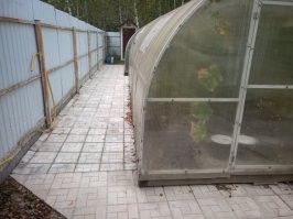 "Залейте бетоном. Или асфальтом" 

Х-ха! Мой батя так и сказал, что бы меньше косить, будем больше "класть плитку"! 
И забабахали ещё полсотни квадратных метров.