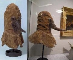 вообще то это ненастоящая маска а оригинальная чумная маска выглядит так