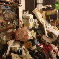 Есть у меня знакомый такой же - засрал уже 2 квартиры (тащит со свалок все, что может утащить) и уже как 3-й год живет на даче, так как в квартирах уже жить невозможно. Да, у него подтвержденное психическое расстройство (патологическое накопительство) и инвалидность. 

Фотки - это один из ранних этапов после полугода переезда на другую квартиру (в первой уже не было ни света, ни воды).