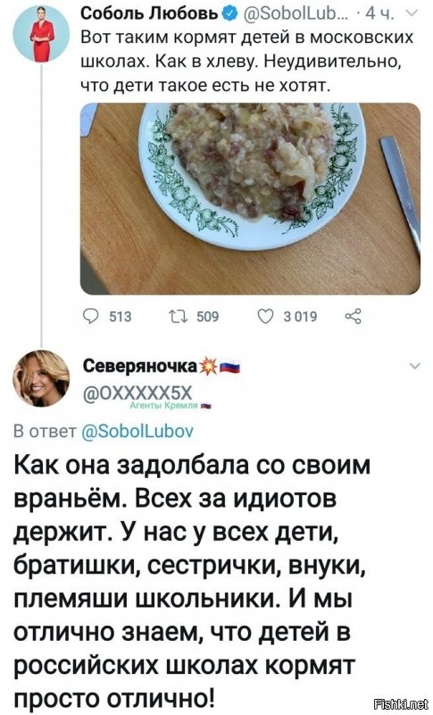 У нас в городской школе г. Раменское №6, кормят плохо даже за деньги и на фото реальное месиво, а не "ленивые голубцы" или они слишком ленивые. Вы нас за идиотов не держите.