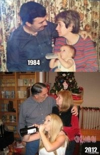 30 замечательных фото-воссозданий семейных снимков