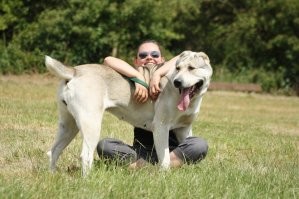 Моя дочь с нашей Вестой.