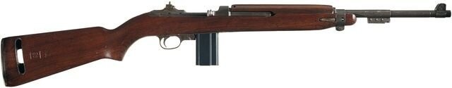 Точнее вот. 
М1 Carbine (полное наименование   US Carbine, Caliber .30, M1)   американский лёгкий военный самозарядный карабин времён Второй мировой войны.
На первой и второй что-то со скользящим затвором. Так и не понял что.