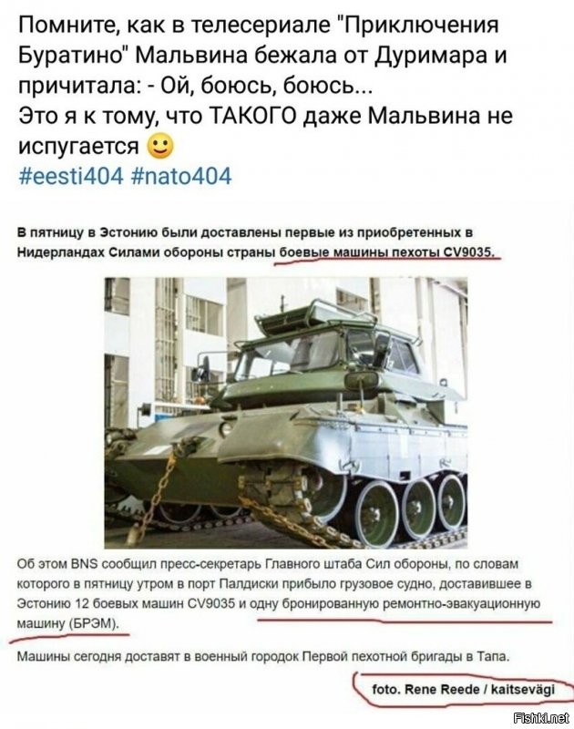 На фото как раз БРЭМ. А БМП по своим массо-габаритным параметрам вполне себе конкурирует с нашей 34-кой, даже выше её на 30 см. Шведская БМП вполне себе достойная цель на поле боя - в Афганистане им доставалось.