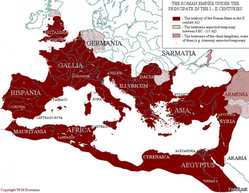 Даже на пике расцвета Римская империя и 50% от этой карты на накрывала. Римлян не было в: Северо-восточной Африке, Аравии, Иране, Индии. А эти регионы где-то 70% от библейской карты