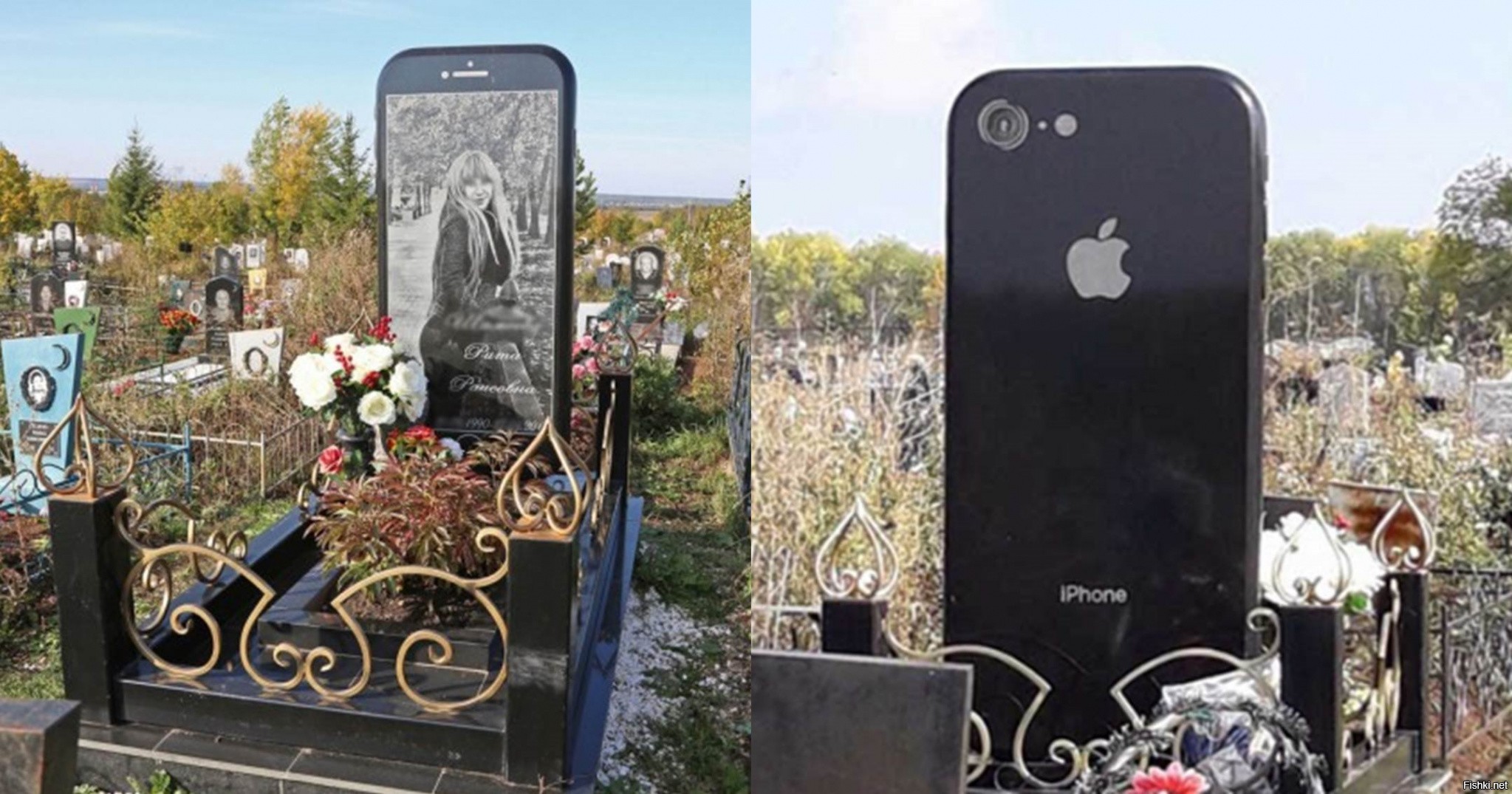 Надгробие в виде айфона