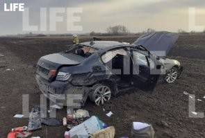 Авария дня. В Воронежской области автомобиль BMW вылетел с трассы