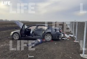 Авария дня. В Воронежской области автомобиль BMW вылетел с трассы