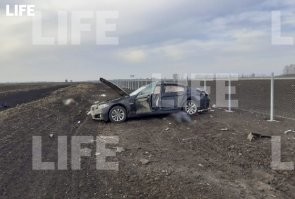 Авария дня. В Воронежской области автомобиль BMW вылетел с трассы