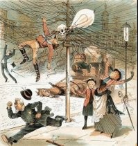 На картинке плакат начала эры электрификации.

Невежественные дебилы, с умным видом пугающие обывателя, всегда были, есть и будут.