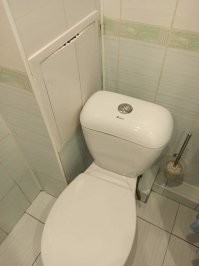 Всё логично. Плиточник спросил заказчика, где дверцу для счётчиков делать. Заказчик сказал, делай тут. Плиточник сделал. А сантехникой сантехники занимаются.