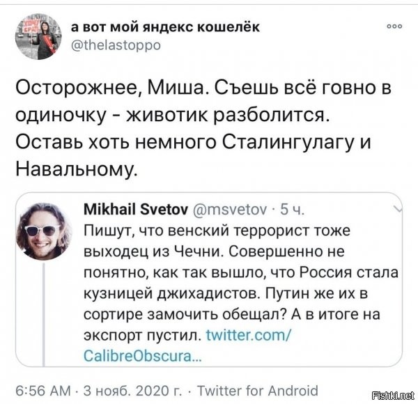 ну, раз таки дела, то следующего "джихадиста" надо отправить не Вену или типа того, а в гости к мишане...