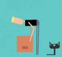 Да оставь ты коробку в покое, кошак сам туда залезет!