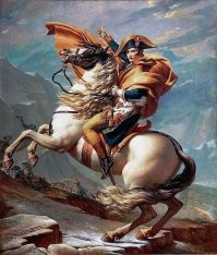 Боня тоже лопухнулся. В тех же Альпах и на горячем жеребце...
Вторая картина более реалистичная, но там героизму не хватает...