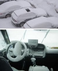 Было так разок. Благо снег несильный и салон кожаный.