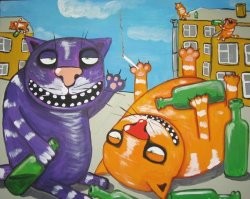 Не нравятся средневековые, вот вам современные котики.